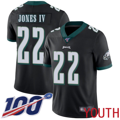 Youth Philadelphia Eagles #22 Sidney Jones Black Alternate Vapor Untouchable NFL Jersey Limited Player